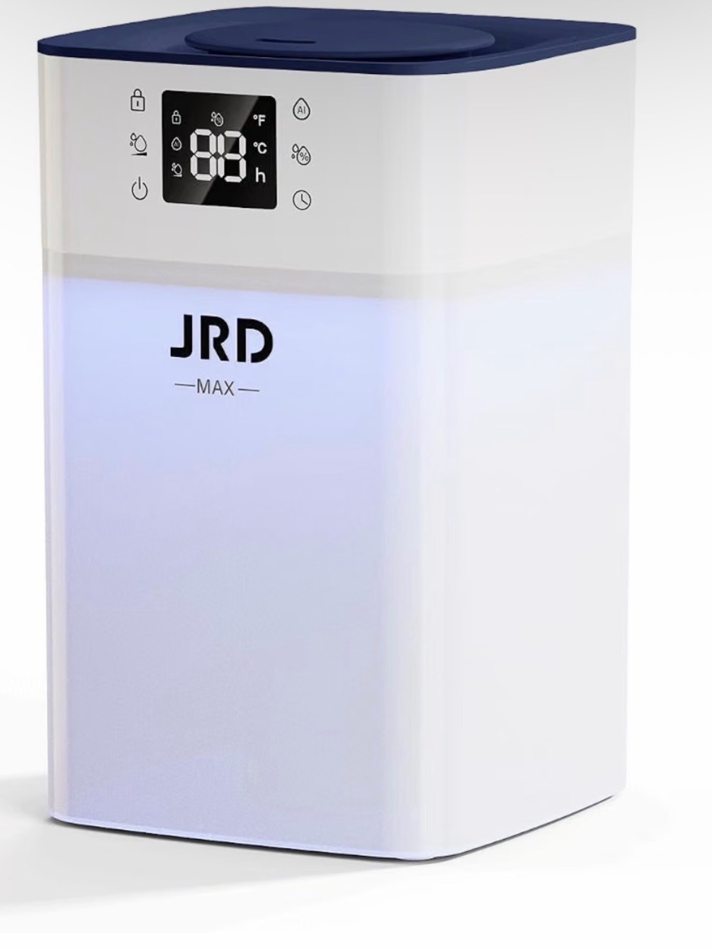MAX White and Navy Ultrasonic Humidifier with LED Display